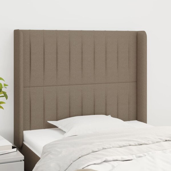 vidaXL Kopfteil mit Ohren Taupe 93x16x118/128 cm Stoff