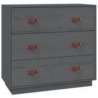vidaXL Sideboard Grau 80x40x75 cm Massivholz Kiefer