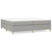 vidaXL Boxspringbett Hellgrau 200x200 cm Stoff