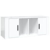 vidaXL TV-Schrank Hochglanz-Wei&szlig; 100x35x40 cm Holzwerkstoff