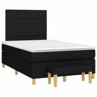 vidaXL Boxspringbett mit Matratze Schwarz 120x200 cm Stoff