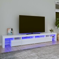 vidaXL TV-Schrank mit LED-Leuchten Hochglanz-Wei&szlig; 260x36,5x40 cm