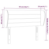 vidaXL Kopfteil mit Ohren Hellgrau 93x23x78/88 cm Stoff