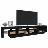 WOWONA TV-Schrank mit LED-Leuchten Schwarz 260x36,5x40 cm