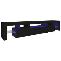 WOWONA TV-Schrank mit LED-Leuchten Schwarz 215x36,5x40 cm