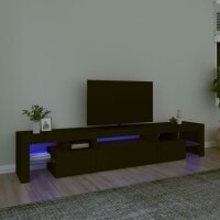 WOWONA TV-Schrank mit LED-Leuchten Schwarz 215x36,5x40 cm