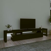 WOWONA TV-Schrank mit LED-Leuchten Schwarz 215x36,5x40 cm