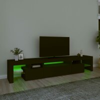 WOWONA TV-Schrank mit LED-Leuchten Schwarz 215x36,5x40 cm