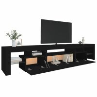 WOWONA TV-Schrank mit LED-Leuchten Schwarz 215x36,5x40 cm