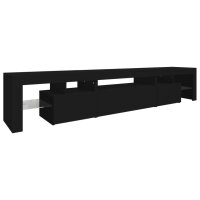 WOWONA TV-Schrank mit LED-Leuchten Schwarz 215x36,5x40 cm