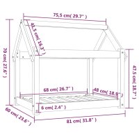 vidaXL Hundebett Honigbraun 81x60x70 cm Massivholz Kiefer