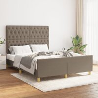 vidaXL Bettgestell mit Kopfteil Taupe 140x200 cm Stoff