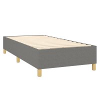 vidaXL Boxspringbett mit Matratze Dunkelgrau 90x200 cm Stoff