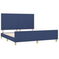 vidaXL Bettgestell mit Kopfteil Blau 180x200 cm Stoff