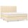 vidaXL Boxspringbett mit Matratze Creme 160x200 cm Stoff