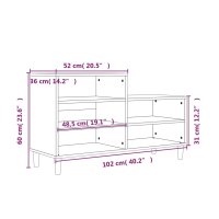 vidaXL Schuhregal Braun Eichen-Optik 102x36x60 cm Holzwerkstoff