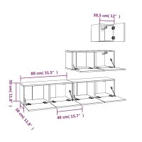 vidaXL 4-tlg. TV-Schrank-Set Hochglanz-Wei&szlig; Holzwerkstoff