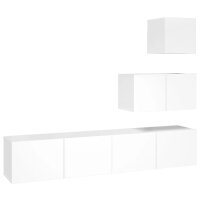 vidaXL 4-tlg. TV-Schrank-Set Hochglanz-Weiß...