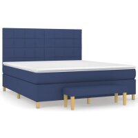 vidaXL Boxspringbett mit Matratze Blau 180x200 cm Stoff