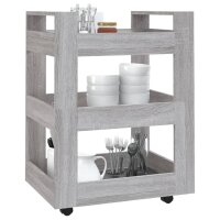 vidaXL K&uuml;chenwagen Grau Sonoma 60x45x80 cm Holzwerkstoff