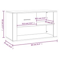 vidaXL Schuhschrank Schwarz 80x35x45 cm Holzwerkstoff