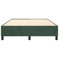 vidaXL Boxspringbett Dunkelgr&uuml;n 140x200 cm Samt