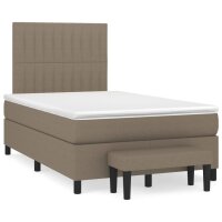 WOWONA Boxspringbett mit Matratze Taupe 120x200 cm Stoff