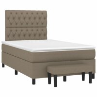 WOWONA Boxspringbett mit Matratze Taupe 120x200 cm Stoff