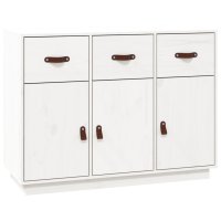 vidaXL Sideboard Weiß 100x40x75 cm Massivholz Kiefer