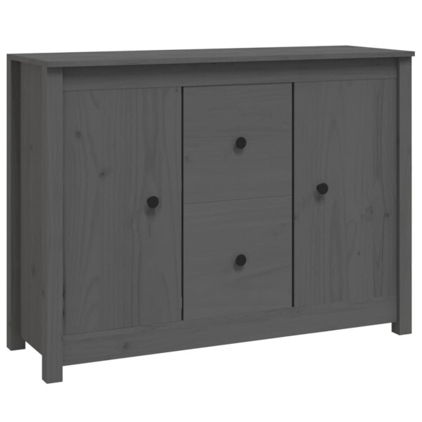 vidaXL Sideboard Grau 100x35x74 cm Massivholz Kiefer