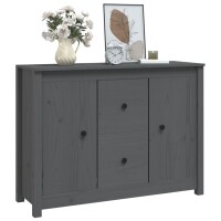 vidaXL Sideboard Grau 100x35x74 cm Massivholz Kiefer