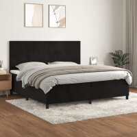 vidaXL Boxspringbett mit Matratze Schwarz 200x200 cm Samt