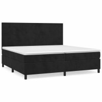 vidaXL Boxspringbett mit Matratze Schwarz 200x200 cm Samt