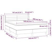 vidaXL Boxspringbett mit Matratze Dunkelblau 140x200 cm Samt