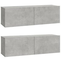 vidaXL 4-tlg. TV-Schrank-Set Betongrau Holzwerkstoff