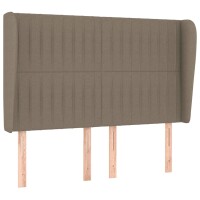 vidaXL Kopfteil mit Ohren Taupe 147x23x118/128 cm Stoff