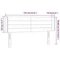 vidaXL Kopfteil mit Ohren Hellgrau 147x16x78/88 cm Samt