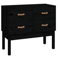 vidaXL Konsolenschrank Schwarz 90x40x78 cm Massivholz Kiefer