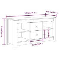 vidaXL TV-Schrank 103x36,5x52 cm Massivholz Kiefer