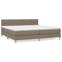 vidaXL Boxspringbett mit Matratze Taupe 200x200 cm Stoff