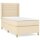 vidaXL Boxspringbett mit Matratze Creme 90x200 cm Stoff