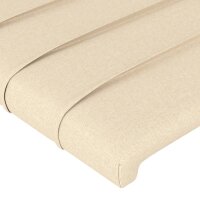 vidaXL Bettgestell mit Kopfteil Creme 90x200 cm Stoff