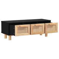 vidaXL Couchtisch Schwarz 80x40x30 cm Holzwerkstoff Massivholz Kiefer