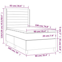 vidaXL Boxspringbett mit Matratze Blau 90x190 cm Stoff