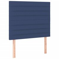 vidaXL Boxspringbett mit Matratze Blau 90x200 cm Stoff