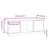 vidaXL Couchtisch Honigbraun 110x50x40 cm Massivholz Kiefer