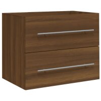 vidaXL Waschbeckenschrank mit Einbaubecken Braun Eiche Holzwerkstoff