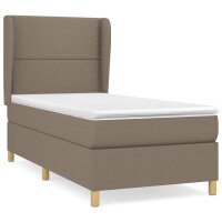 vidaXL Boxspringbett mit Matratze Taupe 90x190 cm Stoff