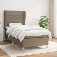 vidaXL Boxspringbett mit Matratze Taupe 90x190 cm Stoff