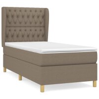 vidaXL Boxspringbett mit Matratze Taupe 90x190 cm Stoff